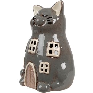 Clayre & Eef 6CE1904 Tea Light Holder Cat Ceramic...