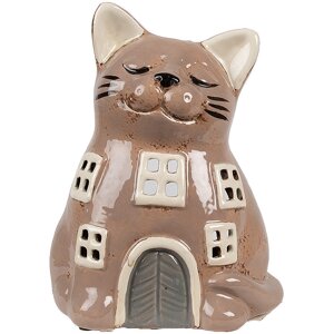 Clayre & Eef 6CE1905 Tealight Holder Cat Brown...