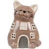 Clayre & Eef 6CE1905 Tealight Holder Cat Brown Ceramic 14x12x18 cm