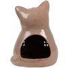 Clayre & Eef 6CE1905 Tealight Holder Cat Brown Ceramic 14x12x18 cm