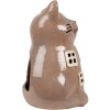 Clayre & Eef 6CE1905 Tealight Holder Cat Brown Ceramic 14x12x18 cm