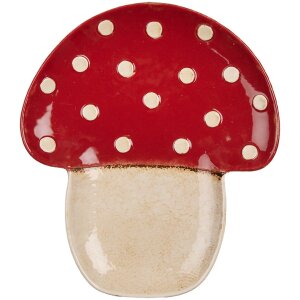 Clayre & Eef 6CE1907 Plate Mushroom Shape Ceramic...