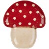 Clayre & Eef 6CE1907 Plate Mushroom Shape Ceramic Beige Red 21x22x3 cm