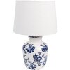 Clayre & Eef 6LMC0095 Table Lamp White Blue Floral Ø28x44 cm E27 max 60W