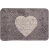 Clayre & Eef BM0007G Bath Mat Heart Motif Grey 58x38 cm