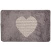 Clayre & Eef BM0008G Bath Mat Heart Grey 78x48x1 cm