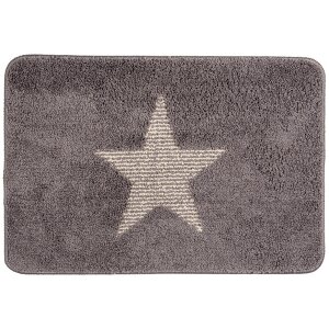 Clayre & Eef BM0009G Bath Mat Grey Star 58x38x2 cm