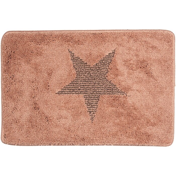 Clayre & Eef BM0009P Bath Mat Star Motif 58x38 cm Pink