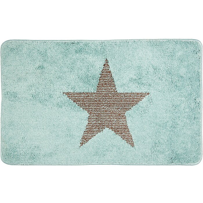 Clayre & Eef BM0010BL Bath Mat Star Pattern Blue 78x48 cm