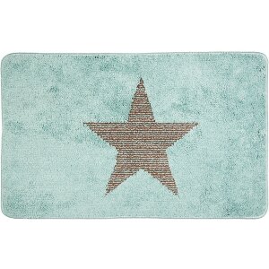 Clayre & Eef BM0010BL Bath Mat Star Pattern Blue...