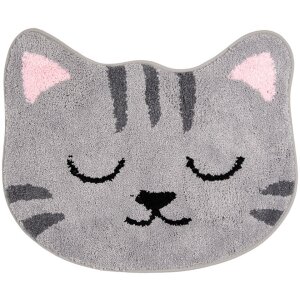 Clayre & Eef BM0012 Bath Mat Cat Grey 60x50 cm