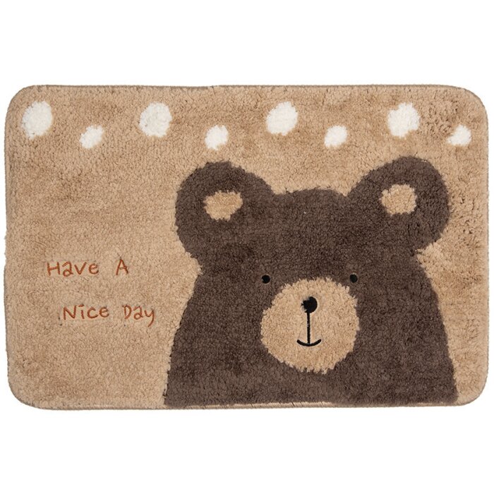 Clayre & Eef BM0018 Bath Mat Bear Brown Beige 58x38 cm