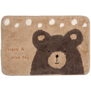 Clayre & Eef BM0018 Bath Mat Bear Brown Beige 58x38 cm