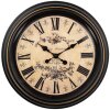 Clayre & Eef 6KL0826 Wall Clock Vintage Design Ø50 cm Black Beige