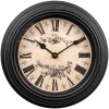 Clayre & Eef 6KL0827 Wall Clock Black Beige Ø 23 cm / 1xAA