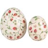 Clayre & Eef 6CE1919L Decorative Egg Ceramic Beige Red Ø 14x16 cm Country Style