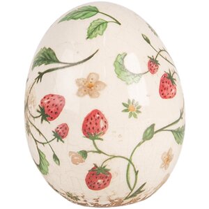 Clayre & Eef 6CE1919M Decorative Egg Beige Red...