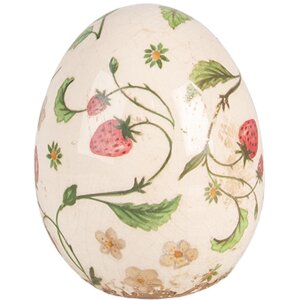 Clayre & Eef 6CE1919M Decorative Egg Beige Red...