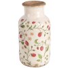 Clayre & Eef 6CE1933M Vase strawberry pattern Ø 14x26 cm