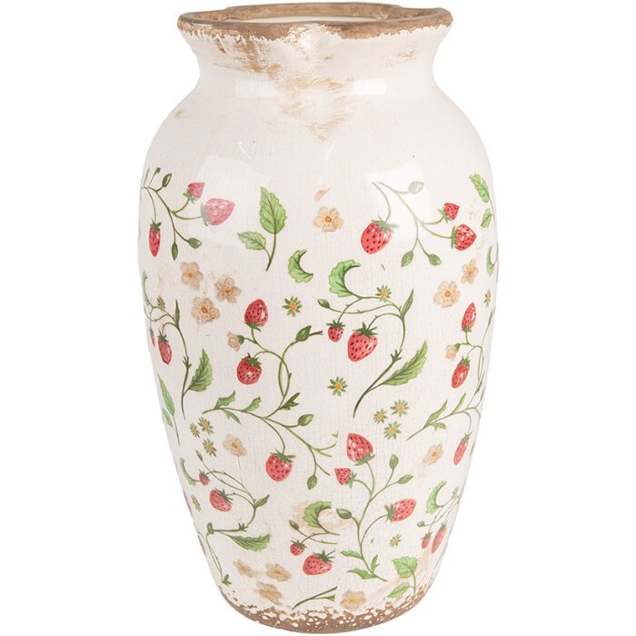 Clayre & Eef 6CE1942L Vase strawberry design Ø 21x37 cm