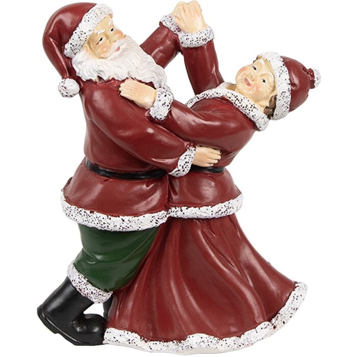 Clayre & Eef 6PR3912GG Dancing Santa and Mrs Claus 12x8x15 cm