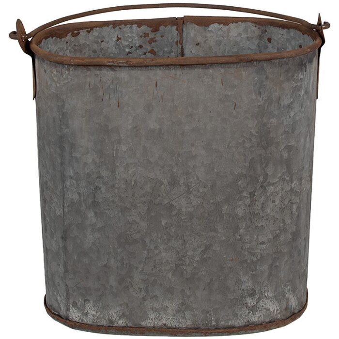 Clayre & Eef 6UNY0017 Decorative bucket vintage zinc look 24x14x28 cm