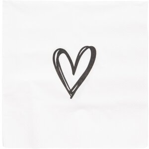 Clayre & Eef 73087 Paper napkins heart motif 33x33 cm...