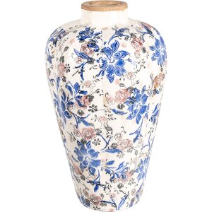 Clayre & Eef 6CE1935L Vase floral pattern Ø 24x40 cm