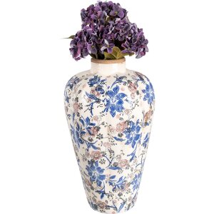 Clayre & Eef 6CE1935L Vase floral pattern Ø 24x40 cm