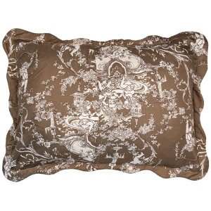 Clayre & Eef Q205.060 Bedspread 180x250 cm 1x Pillowcase 50x70 cm Brown