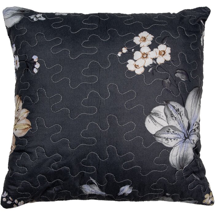 Clayre & Eef Q208.020 Cushion cover black floral pattern 40x40 cm