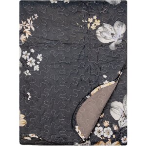 Clayre & Eef Q208.060 Bedspread 180x250 cm 1 Pillowcase 50x70 cm Black