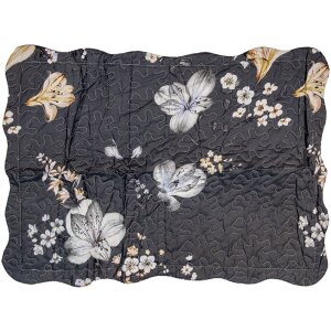 Clayre & Eef Q208.060 Bedspread 180x250 cm 1 Pillowcase 50x70 cm Black