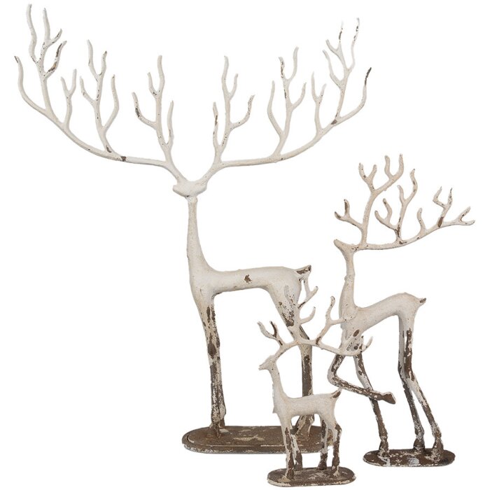 Clayre & Eef 5Y1279 Decoration deer set in 3 sizes (51/23/16 cm)