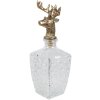 Clayre & Eef 6GL4951 Carafe glass with deer stopper 10x10x30 cm