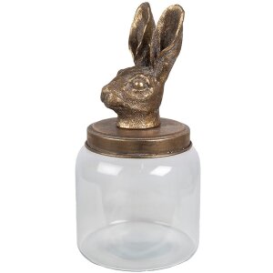 Clayre & Eef 6GL4952 Storage Jar with Bunny Lid Glass...