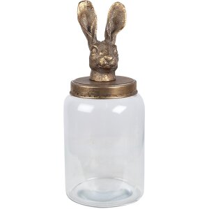 Clayre & Eef 6GL4953 Storage jar with lid rabbit...