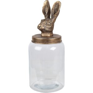 Clayre & Eef 6GL4953 Storage jar with lid rabbit...