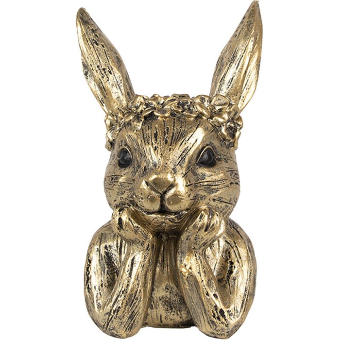 Clayre & Eef 6PR5102 Candle Holder Rabbit Gold 9x8x15 cm