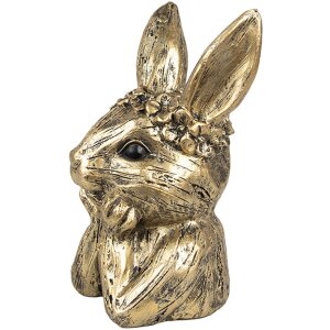 Clayre & Eef 6PR5102 Candle Holder Rabbit Gold 9x8x15 cm