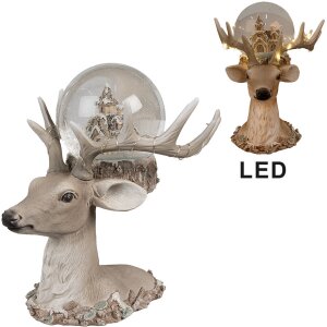 Clayre & Eef 65767 Snow globe deer with LED lighting...