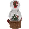 Clayre & Eef 65768 Snow globe Father Christmas hot air balloon with music 21 cm