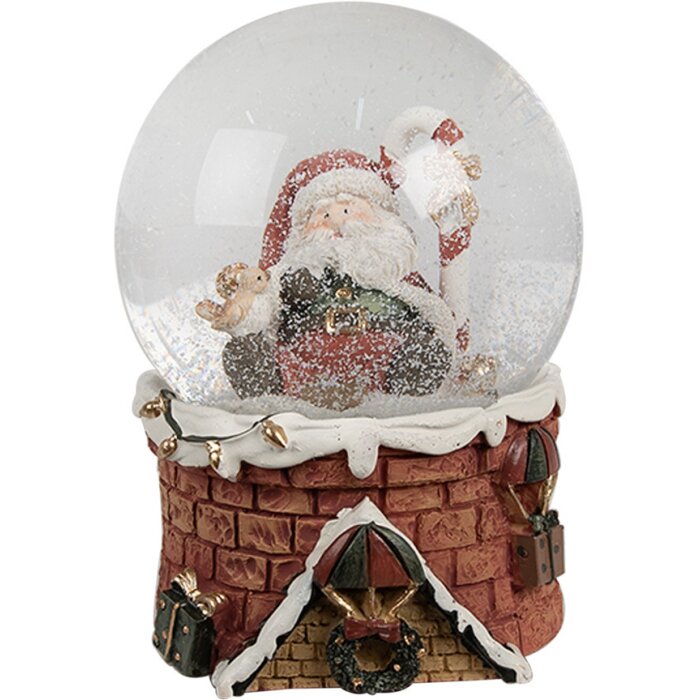 Clayre & Eef 65769 Snow globe Father Christmas with music Ø 10x15 cm