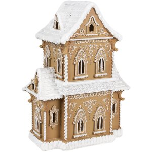 Clayre & Eef 6PR3906GG LED decorative house gingerbread look 28x21x37 cm