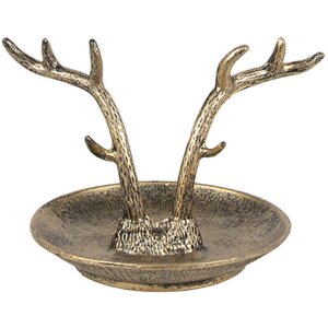 Clayre & Eef 6Y5662 Decorative bowl gold look antler...