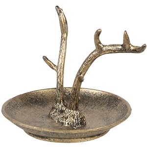 Clayre & Eef 6Y5662 Decorative bowl gold look antler...