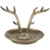 Clayre & Eef 6Y5662 Decorative bowl gold look antler design country house 11x9x8 cm