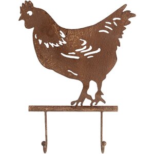 Clayre & Eef 6Y5668 Wall coat rack chicken design...