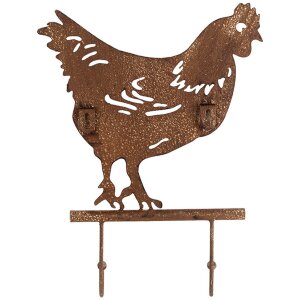 Clayre & Eef 6Y5668 Wall coat rack chicken design...