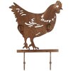 Clayre & Eef 6Y5668 Wall coat rack chicken design brown iron 24x5x31 cm